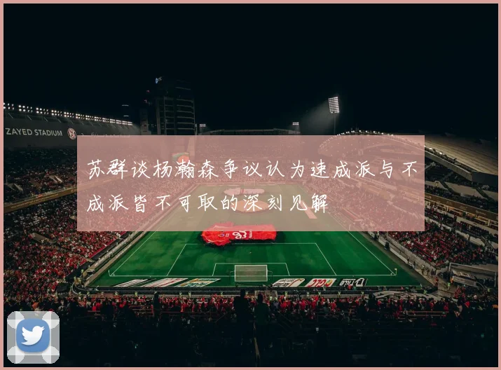 苏群谈杨瀚森争议认为速成派与不成派皆不可取的深刻见解